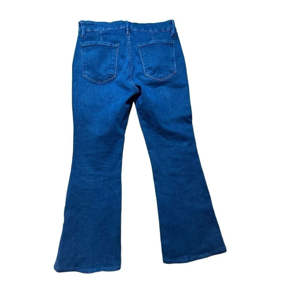 Frame Le Bell Lace Up Jean In Hayworth High Waist Cropped Flare Jeans Sz 27 - Picture 3 of 11